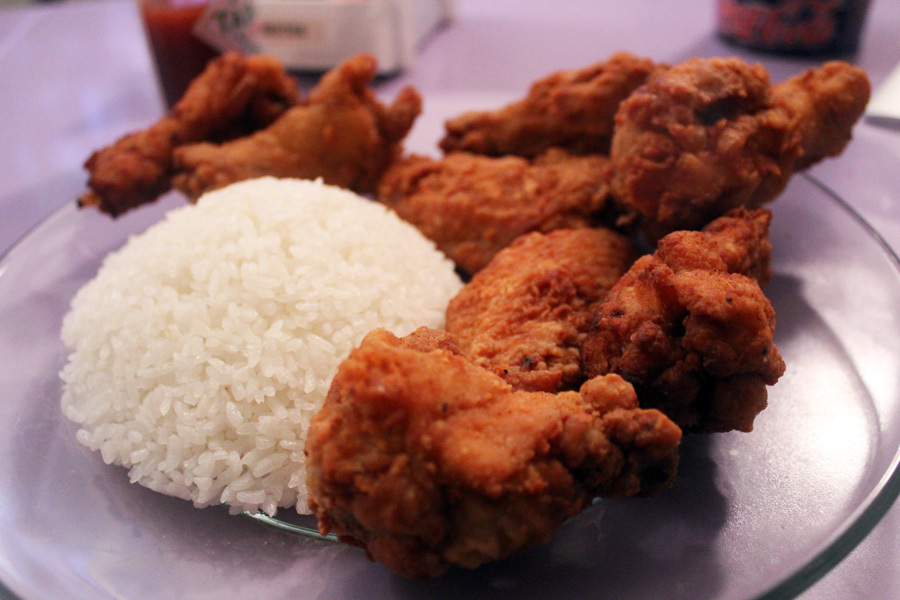 Fried chicken and rice